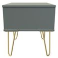 Linear Green 1 Drawer Bedside Table with Gold Hairpin Legs
