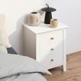 Lipan Bedside Cabinet - 3 Drawer - White