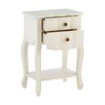 Loire Bedside Table - 2 Drawer - White