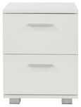 Lido White 2 Drawer Bedside Cabinet