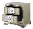 Lucca Bedside Cabinet - 2 Drawer - Mirrored - Champagne