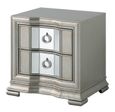 Lucca Bedside Cabinet - 2 Drawer - Mirrored - Grey