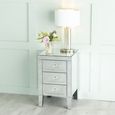 Lucia Mirrored 3 Drawer Bedside Cabinet
