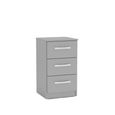 Lynx Bedside Cabinet - 3 Drawer - Grey Gloss