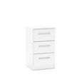 Lynx Bedside Cabinet - 3 Drawer - White Gloss