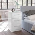 Lynx Bedside Cabinet - 3 Drawer - White Gloss