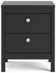 Madrid Black 2 Drawer Bedside Cabinet