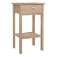 Madrid Jackson Hickory Oak 1 Drawer Bedside Table