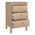 Madrid Jackson Hickory Oak 3 Drawer Bedside Table