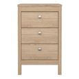 Madrid Jackson Hickory Oak 3 Drawer Bedside Table