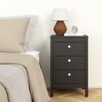 Madrid Matt Black 3 Drawer Bedside Table