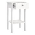 Madrid White 1 Drawer Bedside Table