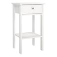 Madrid White 1 Drawer Bedside Table