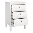 Madrid White 3 Drawer Bedside Table