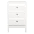Madrid White 3 Drawer Bedside Table