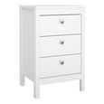 Madrid White 3 Drawer Bedside Table