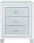 Manhattan Bedside Cabinet - 3 Drawer - Grey Mirrored
