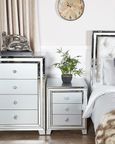 Manhattan Bedside Cabinet - 3 Drawer - Grey Mirrored