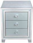 Manhattan Bedside Cabinet - 3 Drawer - Grey Mirrored
