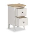 Marlow Narrow Bedside Cabinet - 2 Drawer - White