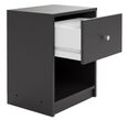 May Black 1 Drawer Bedside Cabinet
