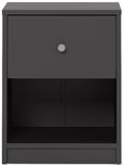 May Black 1 Drawer Bedside Cabinet