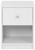 May White 1 Drawer Bedside Cabinet