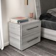 Mia Bedside Cabinet with Handles - 2 Drawer - Grey