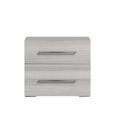 Mia Bedside Cabinet with Handles - 2 Drawer - Grey