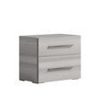 Mia Bedside Cabinet with Handles - 2 Drawer - Grey