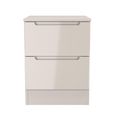 Milan Cashmere Gloss 2 Drawer Bedside Cabinet
