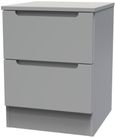 Milan Grey 2 Drawer Bedside Cabinet
