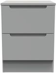 Milan Grey 2 Drawer Bedside Cabinet