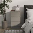 Milan Grey 3 Drawer Bedside Cabinet