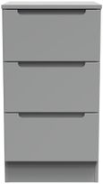Milan Grey 3 Drawer Bedside Cabinet
