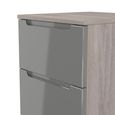 Milan Grey Gloss and Grey Oak 2 Drawer Bedside Cabinet