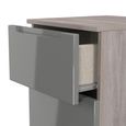 Milan Grey Gloss and Grey Oak 2 Drawer Bedside Cabinet