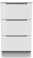 Milan White Gloss 3 Drawer Bedside Cabinet