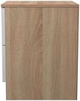 Milan White Gloss and Oak Effect 2 Drawer Bedside Cabinet