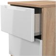 Milan White Gloss and Oak Effect 2 Drawer Bedside Cabinet