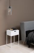 Mitra Bedside Table - 1 Drawer - White