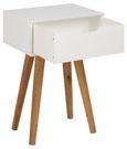 Mitra Bedside Table - 1 Drawer - White and Oak
