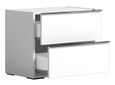 Modern Luna Bedside Cabinet - 2 Drawer - White