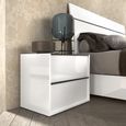 Modern Luna Bedside Cabinet - 2 Drawer - White