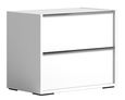Modern Luna Bedside Cabinet - 2 Drawer - White