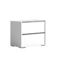 Modern Luna Bedside Cabinet - 2 Drawer - White