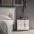 Modern Treviso Bedside Cabinet - 2 Drawer - Grey