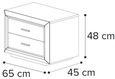 Elite Bedside Cabinet - 2 Drawer - Silver Birch