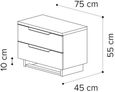 Kimera Bedside Cabinet - 2 Drawer - Maxi - White