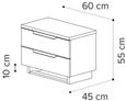 Kimera Bedside Cabinet - 2 Drawer - Mini - White